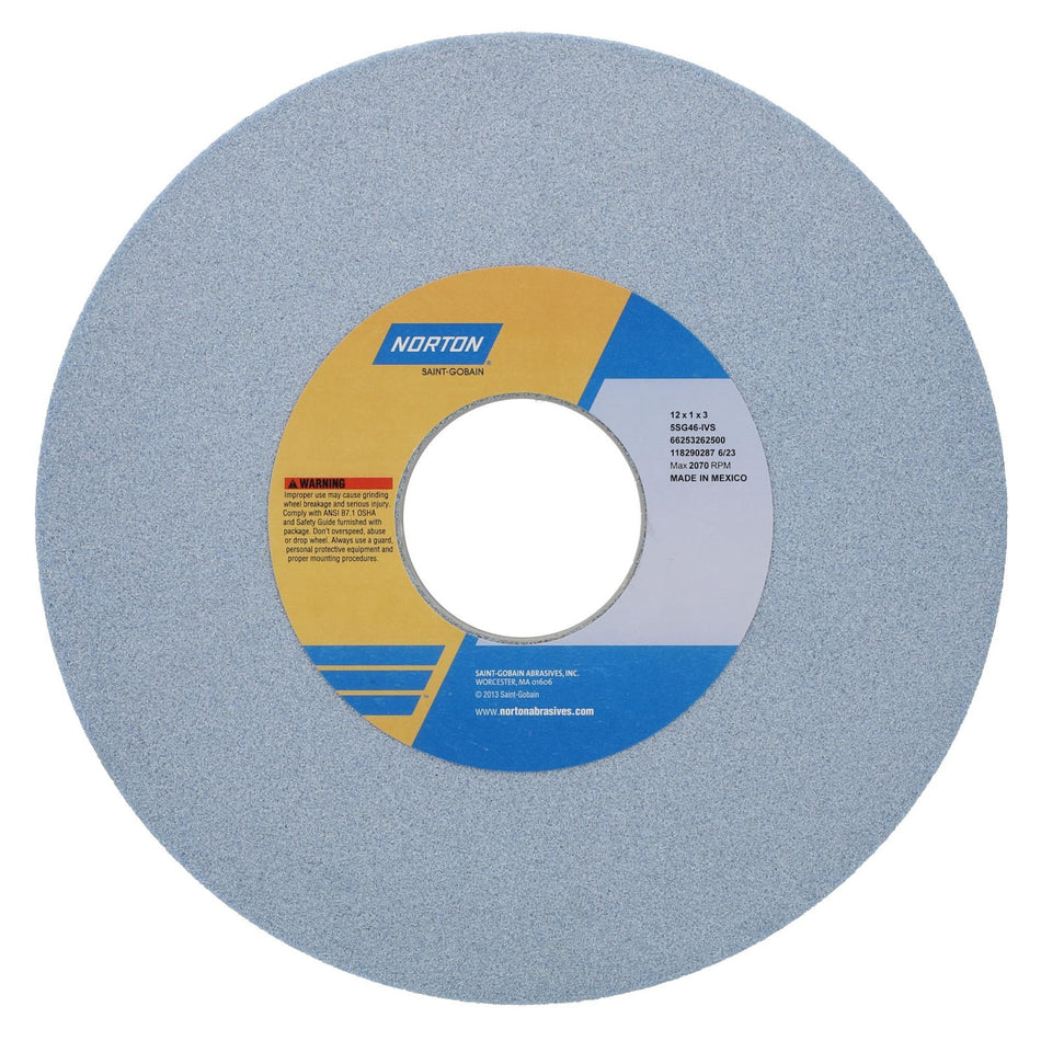 Norton 12 x 1 x 3 in SG Type 01 Toolroom Wheel 5SG 46 I VS