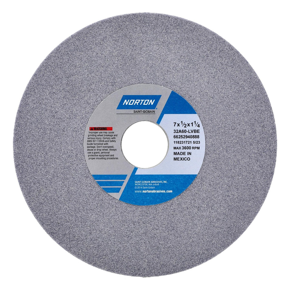 Norton 7 x 1/2 x 1-1/4 in Type 01 Toolroom Wheel 32A 60 L VBE
