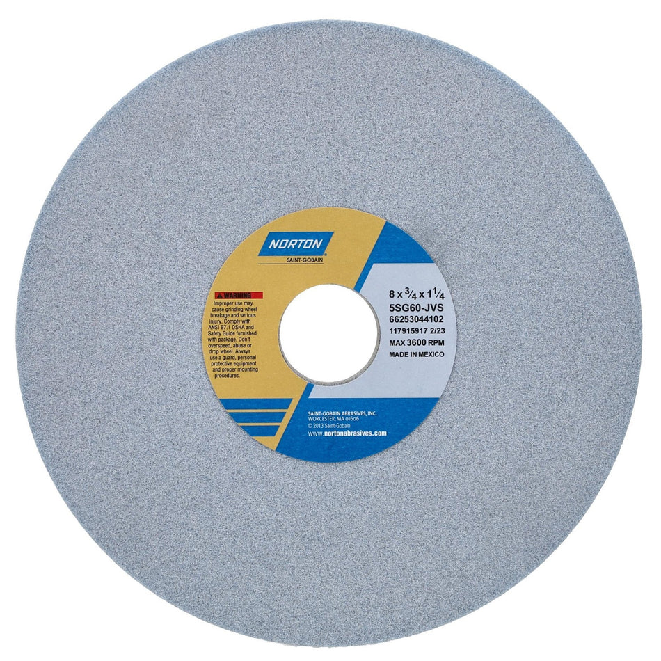 Norton 8 x 3/4 x 1-1/4 in SG Type 01 Toolroom Wheel 5SG 60 J VS