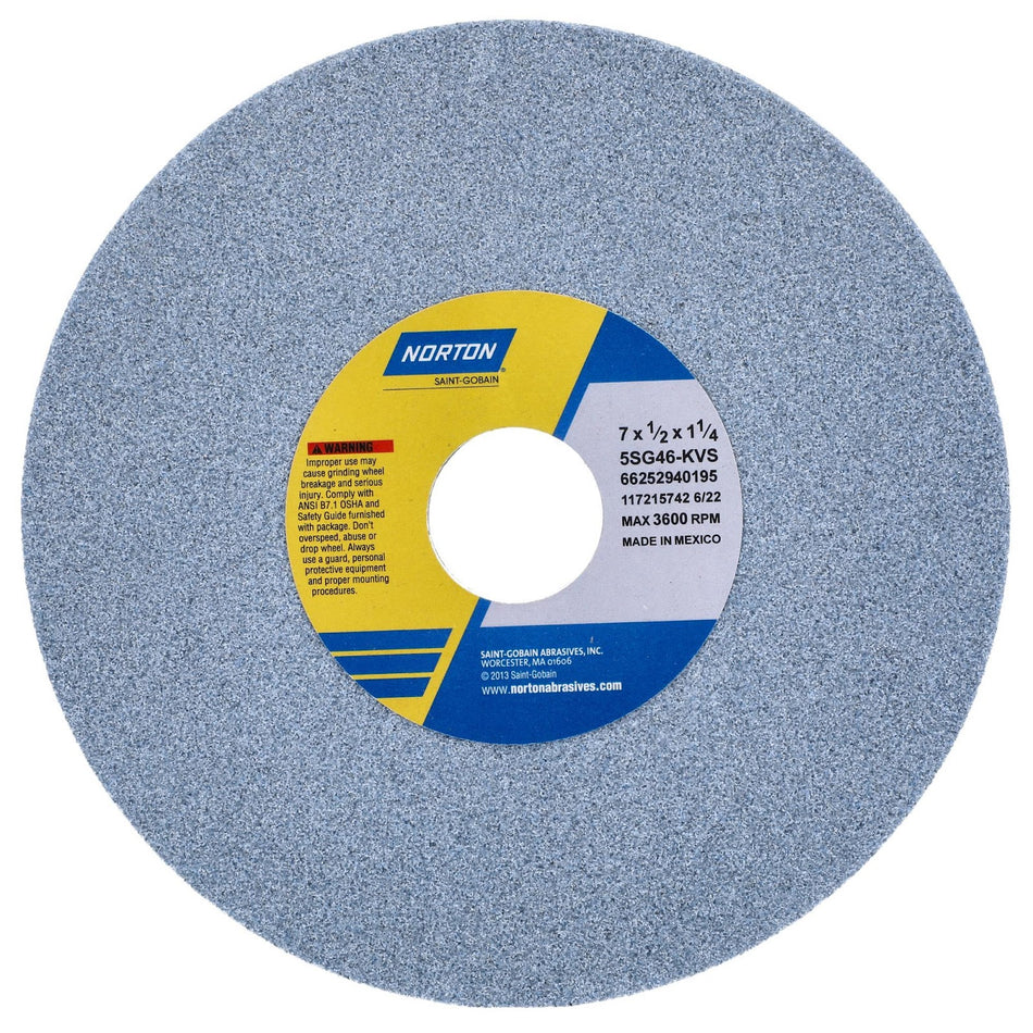 Norton 7 x 1/2 x 1-1/4 in SG Type 01 Toolroom Wheel 5SG 46 K VS