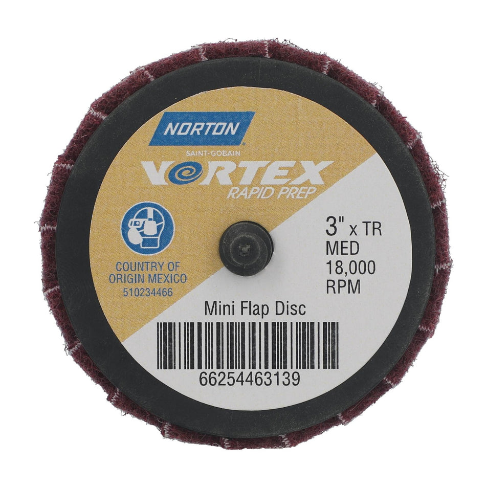 Norton 3 in Fiberglass Non-Woven Flat Flap Disc TR (Type III) Ceramic Alumina, 10-Pack