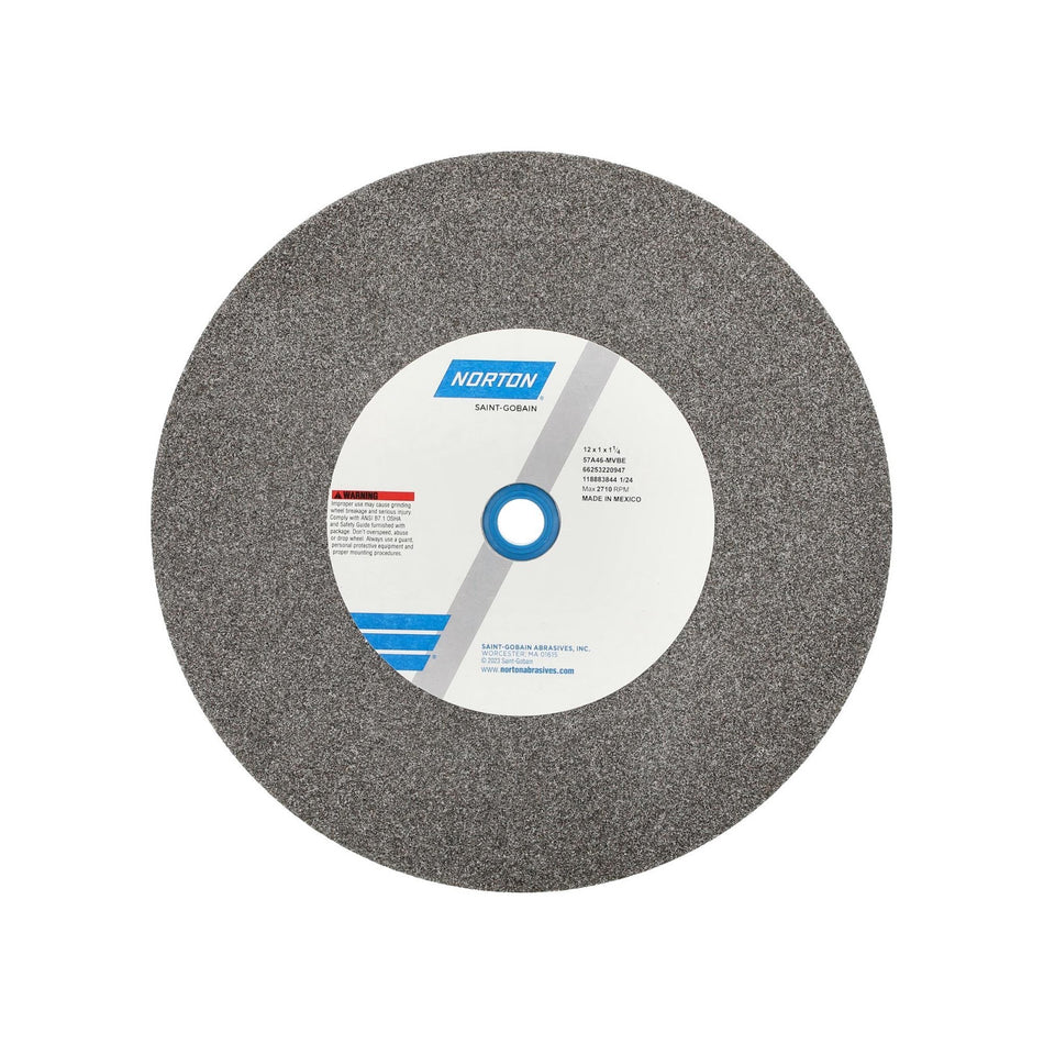 Norton 12 x 1 x 1-1/4 in Bench Straight Wheel 01 57A 46 M VBE