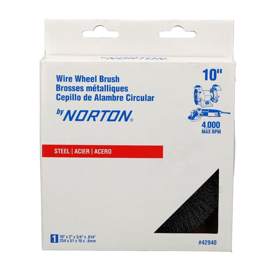 Norton 10 x 0.014 in Shank Mounted Wheel Brush