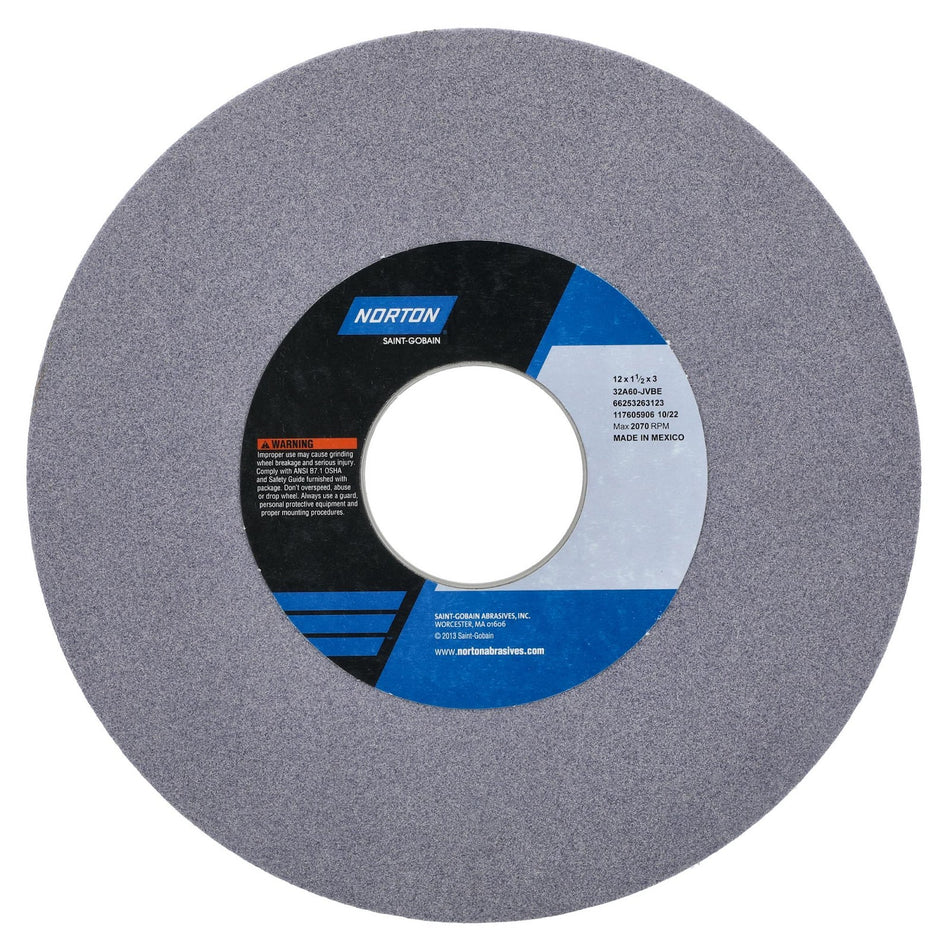 Norton 12 x 1-1/2 x 3 in Type 01 Toolroom Wheel 32A 60 J VBE