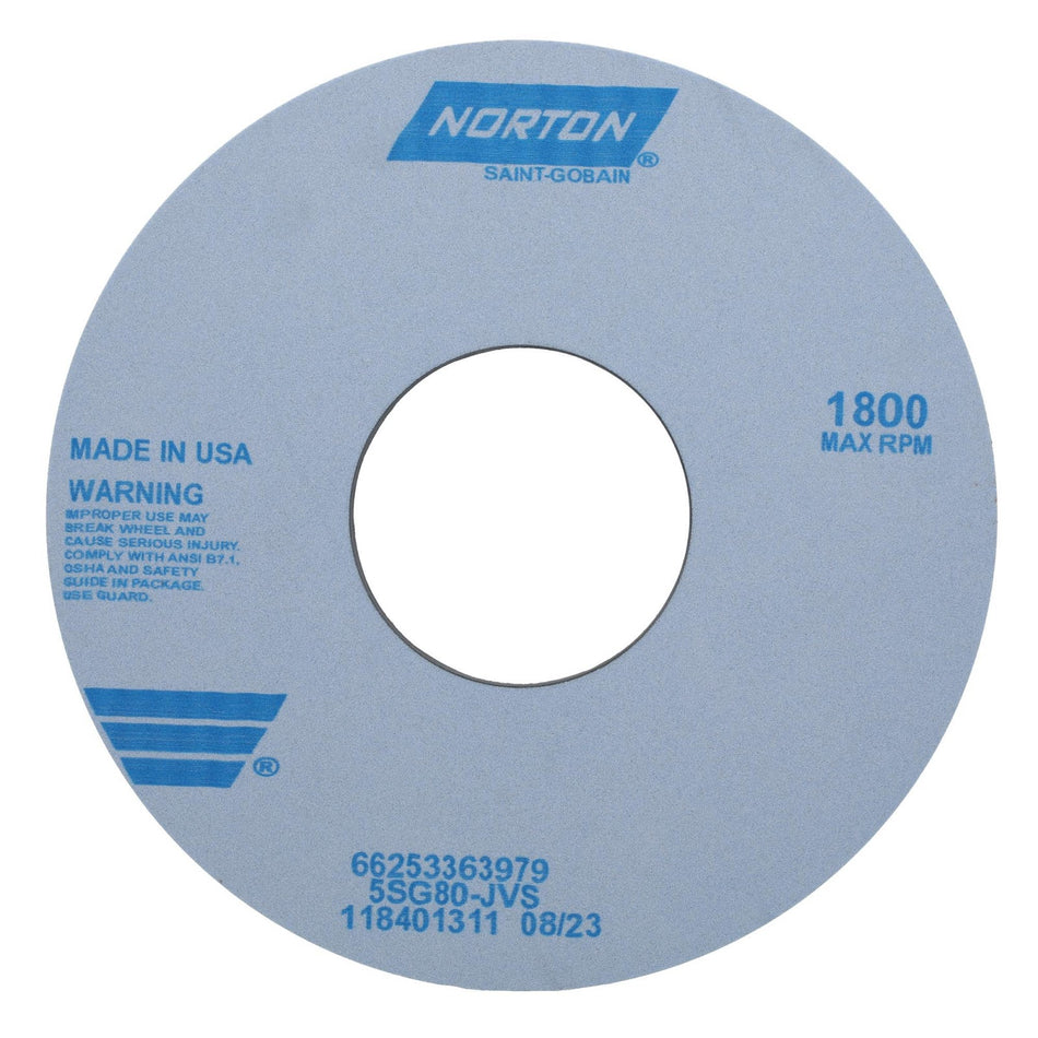 Norton 14 x 1 x 5 in SG Type 01 Toolroom Wheel 5SG 80 J VS