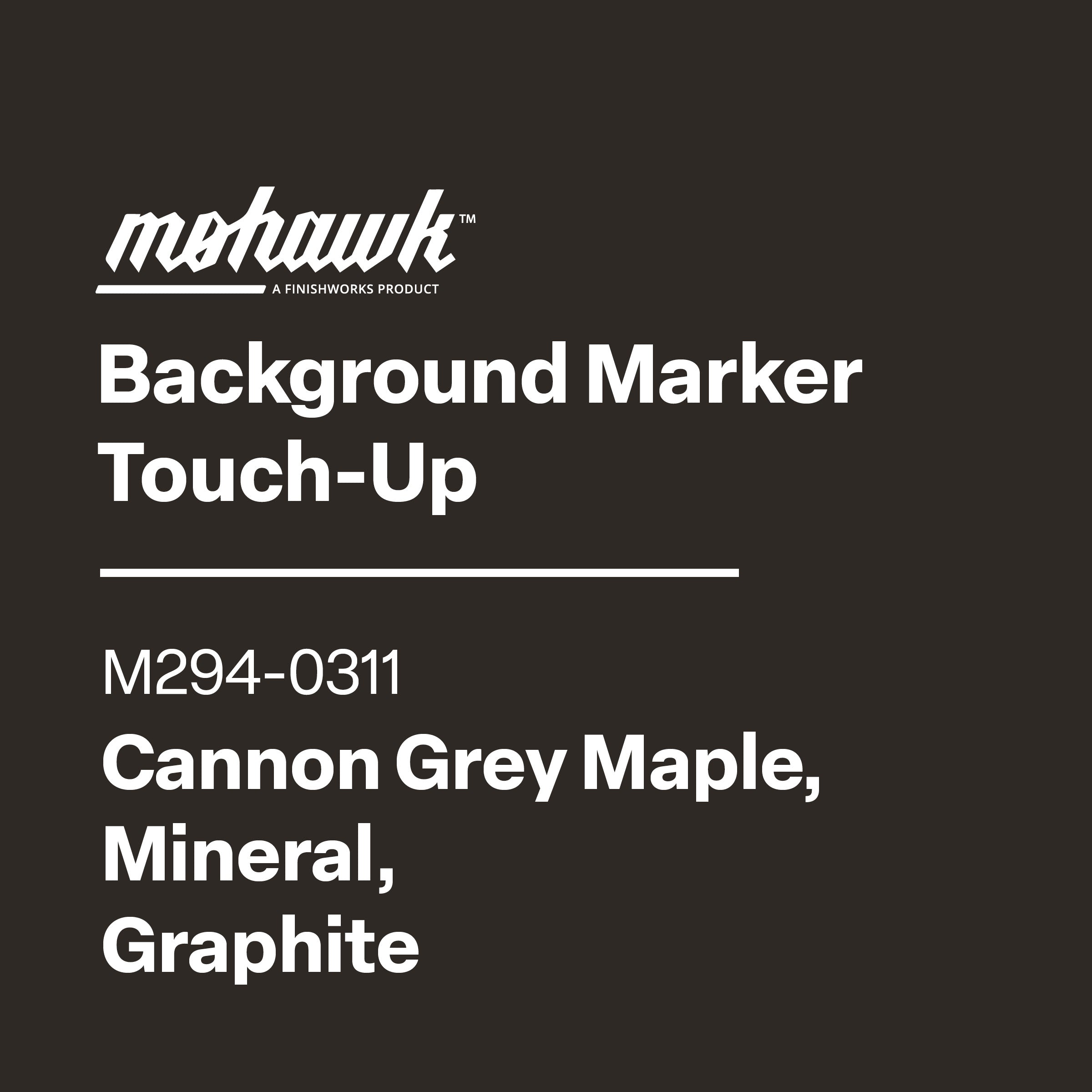 Mohawk Background Marker Touch-Up label with product details on a black background