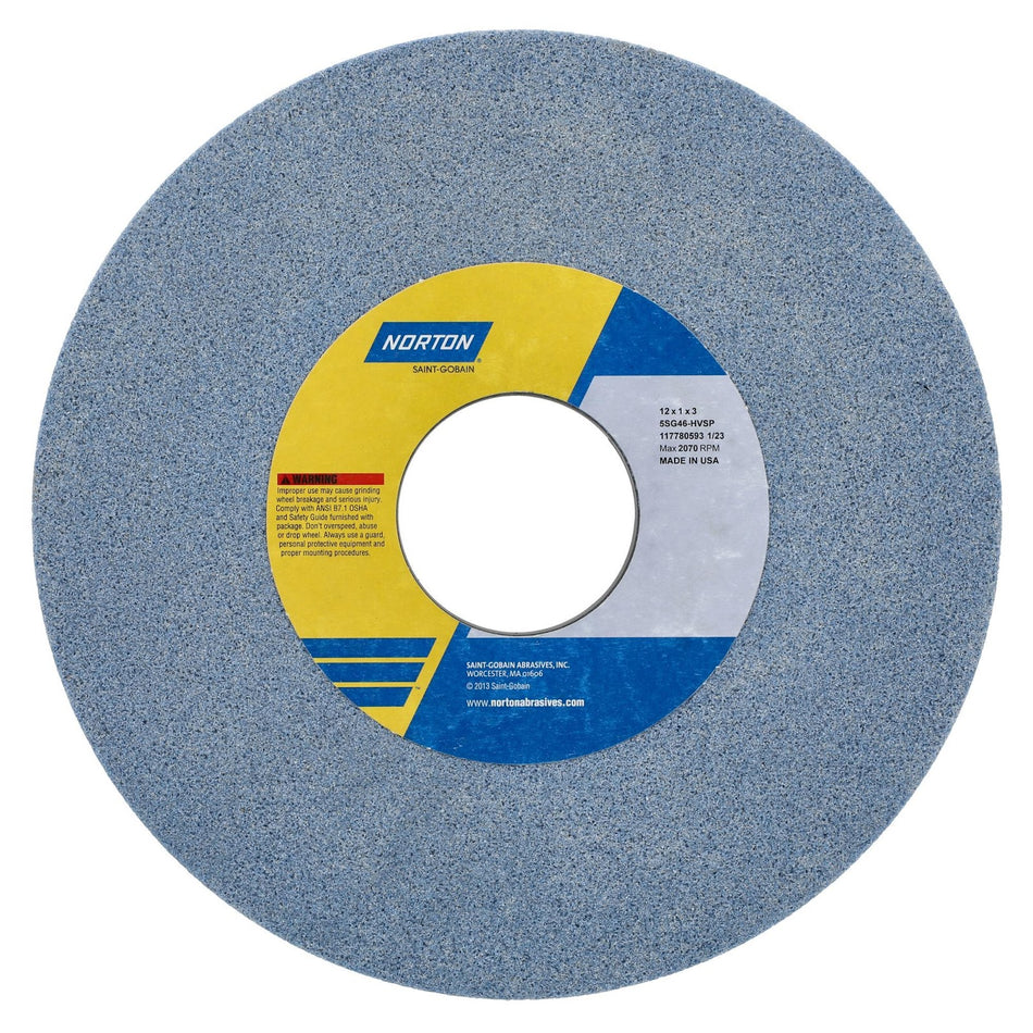 Norton 12 x 1 x 3 in SG Type 01 Toolroom Wheel 5SG 46 H VSP