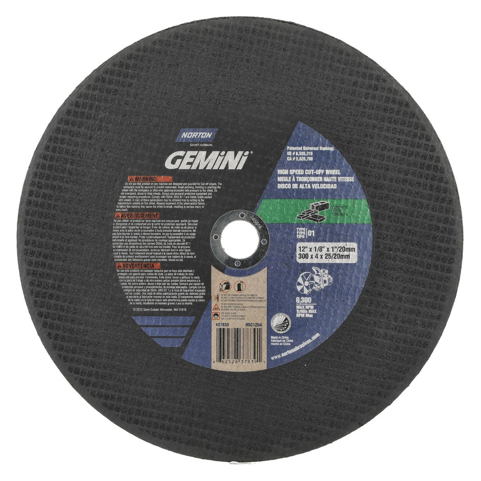 Norton 12 x 1/8 in Gemini Type 41 Cut-Off Wheel SC 24 Grit T, 10-Pack