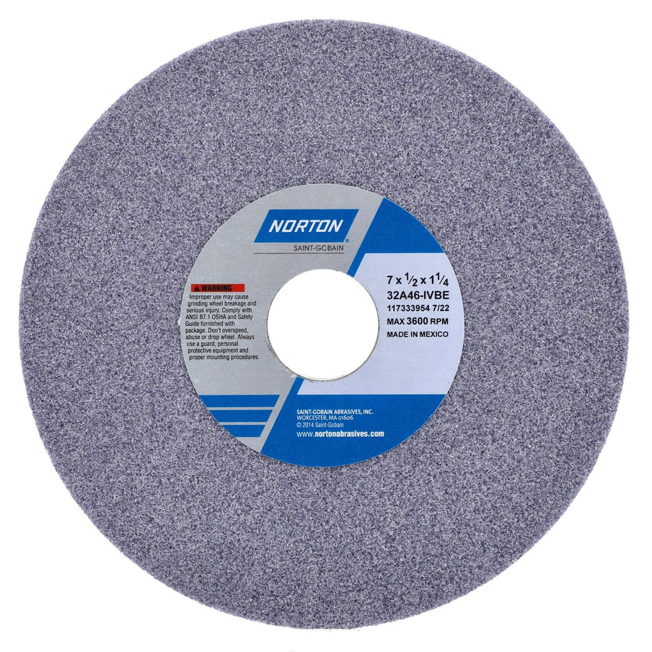 Norton 7 x 1/2 x 1-1/4 in Type 01 Toolroom Wheel 32A 46 I VBE