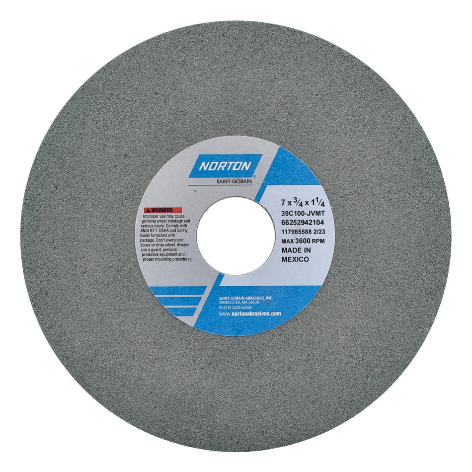 Norton 7 x 3/4 x 1-1/4 in Type 01 Toolroom Wheel 39C 100 K VMT