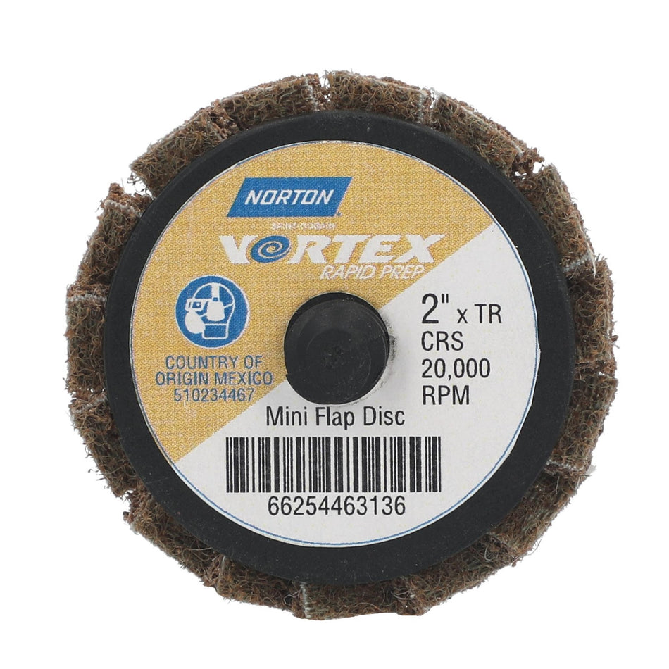 Norton 2 in Fiberglass Non-Woven Flat Flap Disc TR (Type III) Ceramic Alumina, 10-Pack