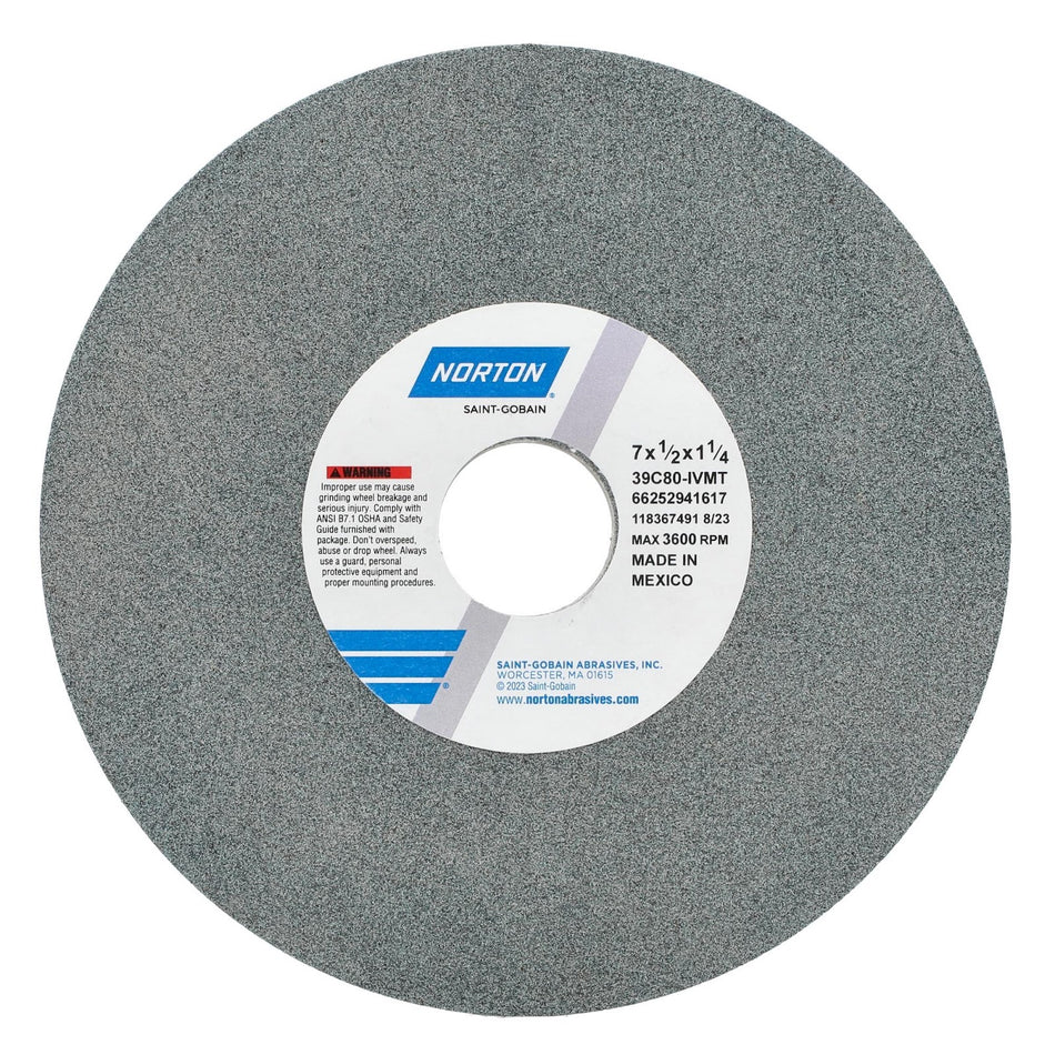 Norton 7 x 1/2 x 1-1/4 in Type 01 Toolroom Wheel 39C 80 J VMT