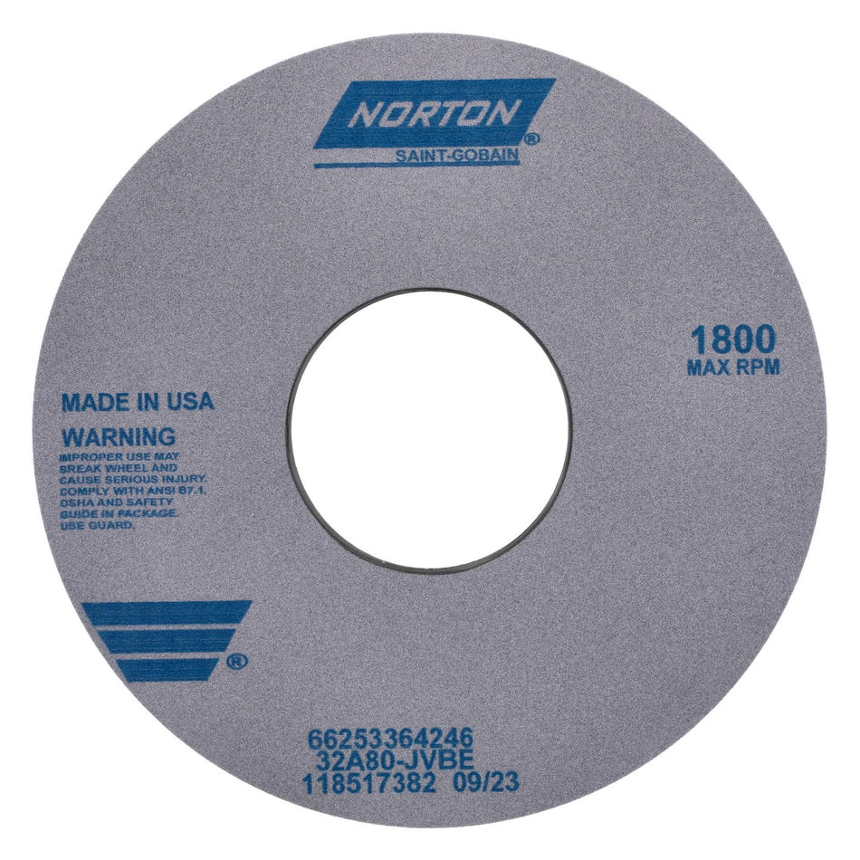 Norton 14 x 1-1/2 x 5 in Type 01 Toolroom Wheel 32A 80 J VBE