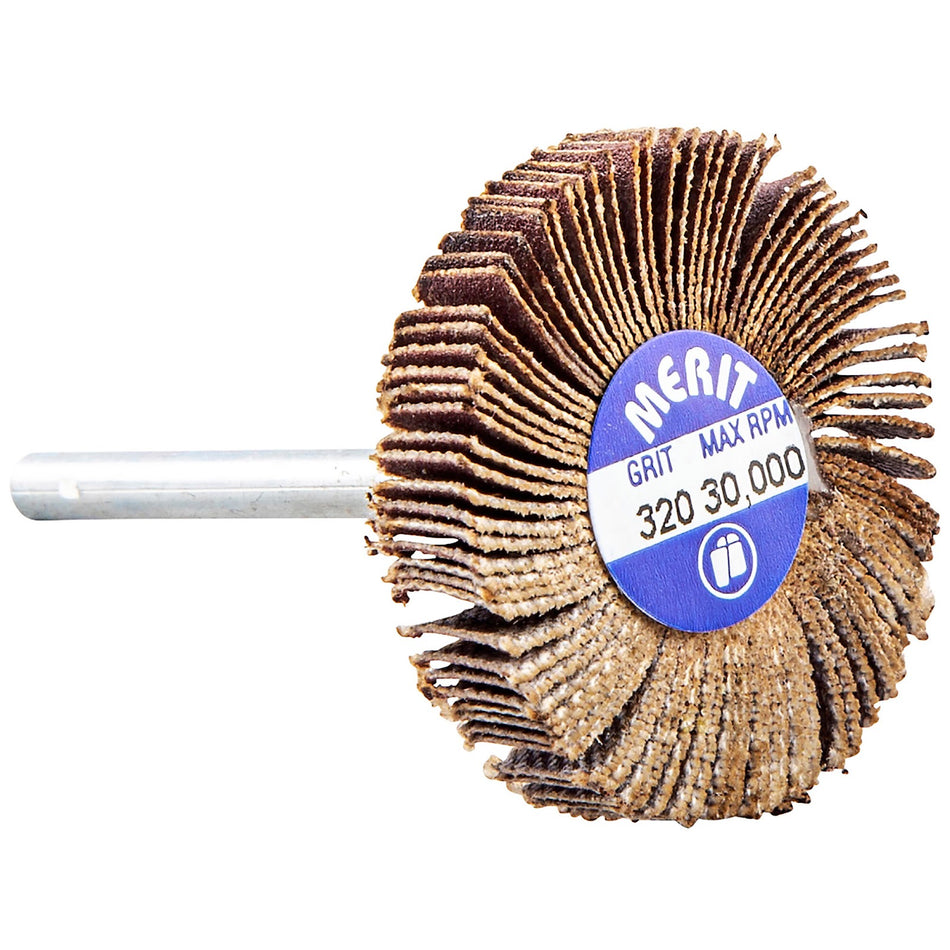 Norton 1-3/16 x 3/16 in Merit Spindle Flap Wheel P320 Grit R369 Aluminum Oxide, 10-Pack