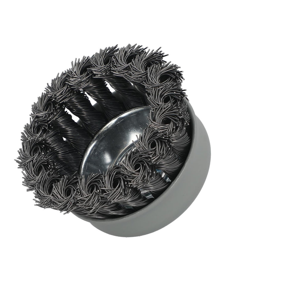 Norton 2-3/4 x 0.020 x 3/8-24 x 7/8 In. Carbon Steel Standard Twist Knot Wire Cup Brush, 10-Pack