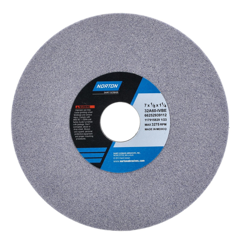 Norton 7 x 1/8 x 1-1/4 in Type 01 Toolroom Wheel 32A 60 I VBE