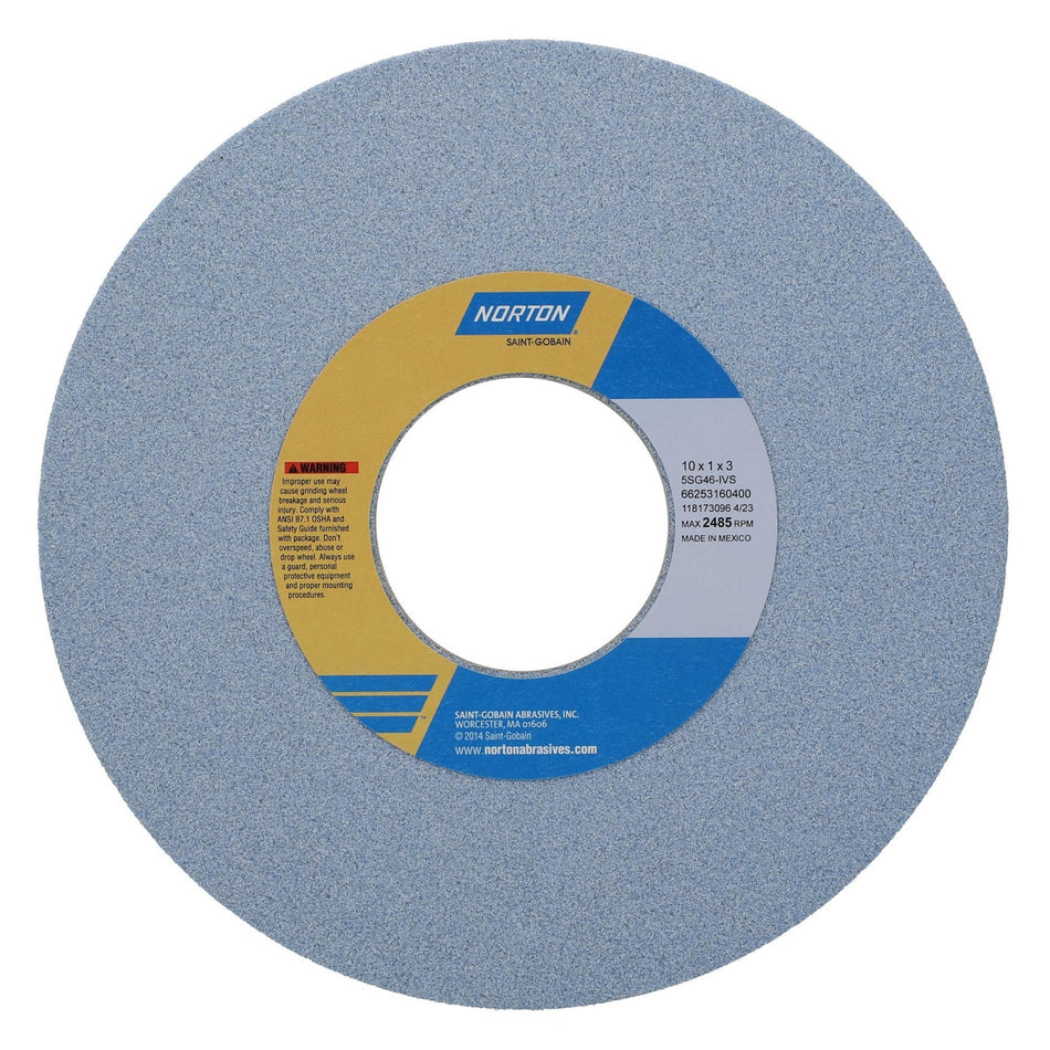 Norton 10 x 1 x 3 in SG Type 01 Toolroom Wheel 5SG 46 I VS