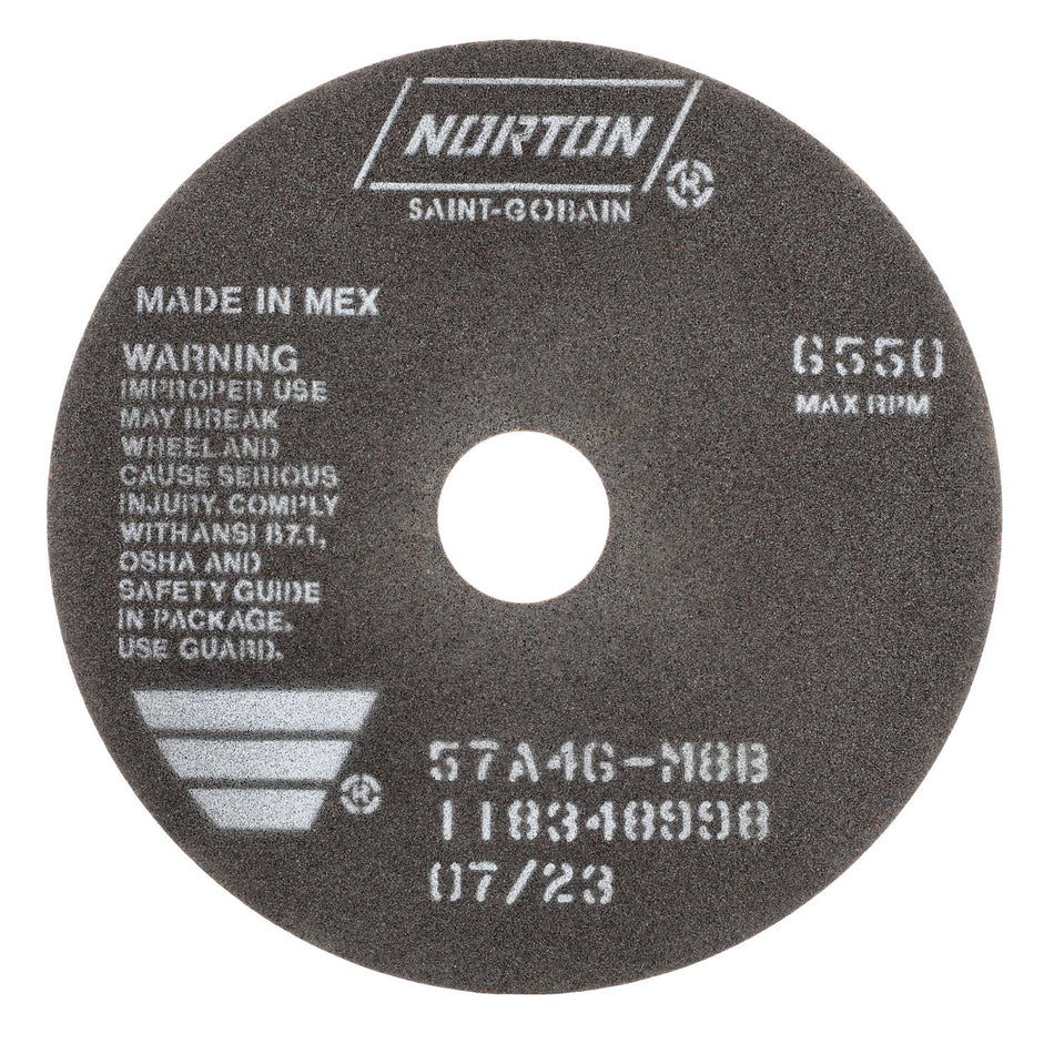 Norton 7 x 1/16 x 1-1/4 in B Type 41 Non-Reinforced Cut-Off Wheel AO 46 Grit M B, 25-Pack
