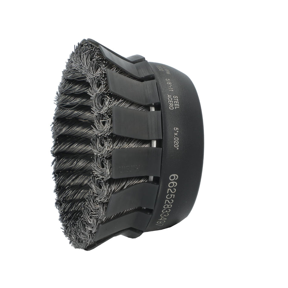 Norton 4 in x 0.02 in x 5/8 in-11 BlueFire Cup Brush with Protective Guard