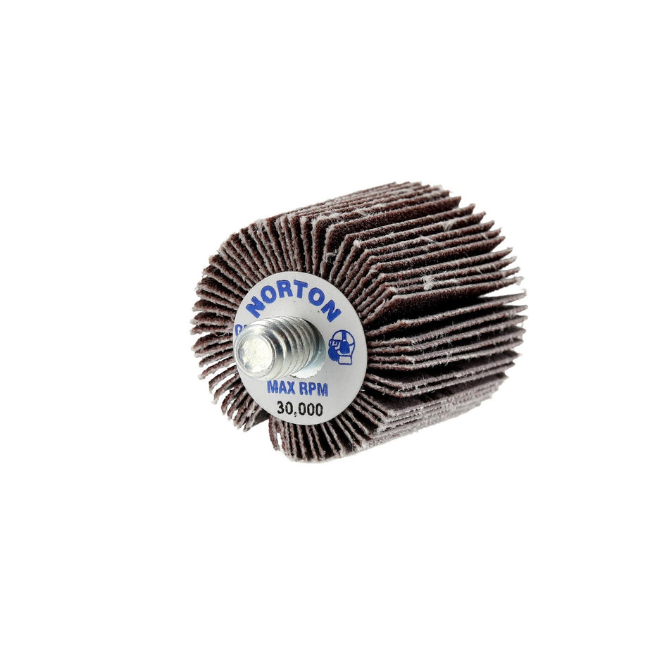 Norton 1 x 1 in High Performance Spindle Flap Wheel P120 Grit ARY03 Aluminum Oxide, 10-Pack
