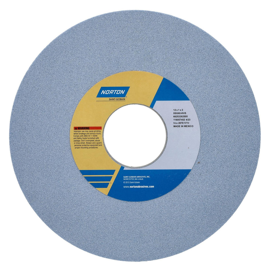Norton 12 x 1 x 3 in SG Type 01 Toolroom Wheel 5SG 60 K VS