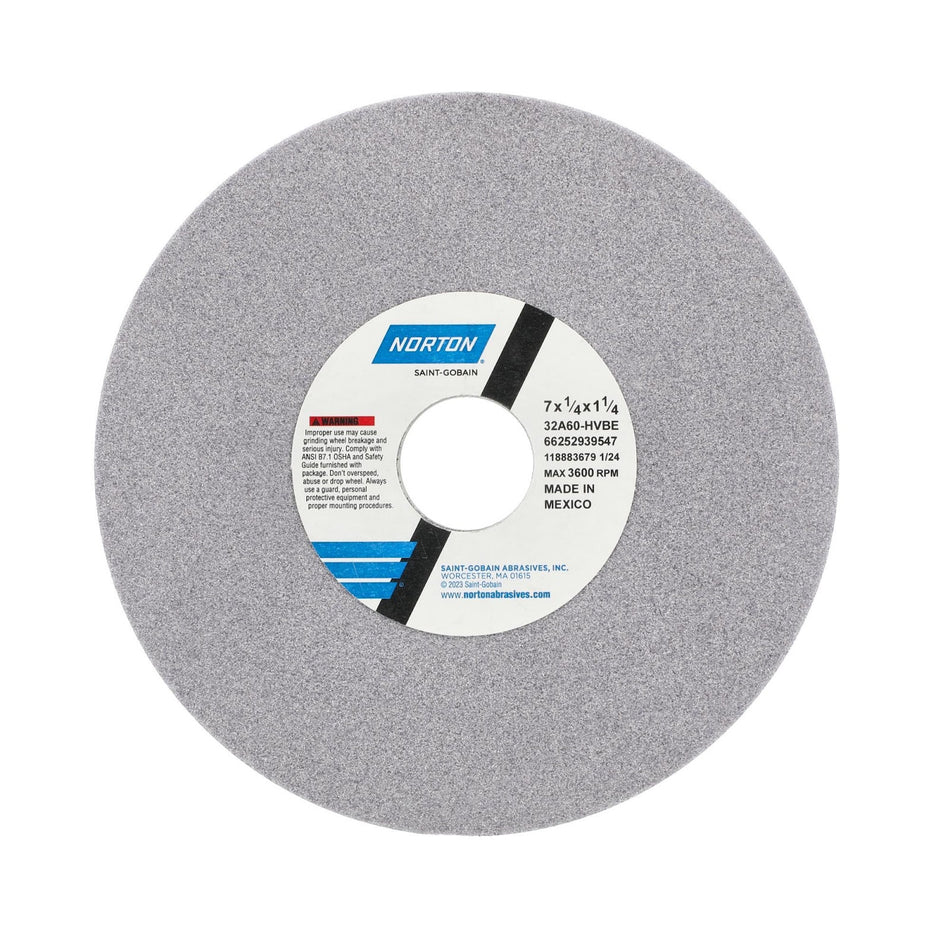 Norton 7 x 1/4 x 1-1/4 in Type 01 Toolroom Wheel 32A 60 H VBE