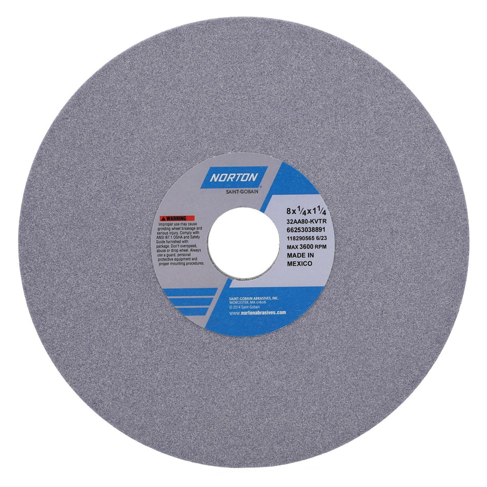 Norton 8 x 1/4 x 1-1/4 in Type 01 Toolroom Wheel 32AA 80 K VTR
