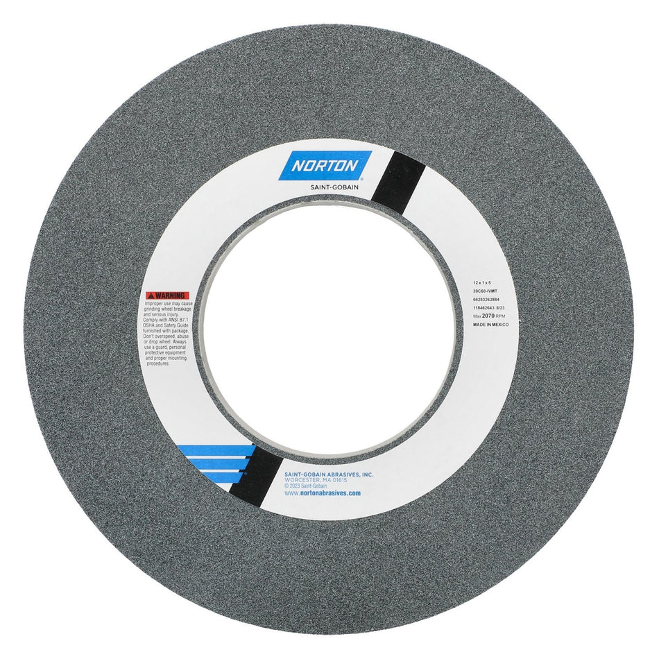 Norton 12 x 1 x 5 in Type 01 Toolroom Wheel 39C 60 J VMT