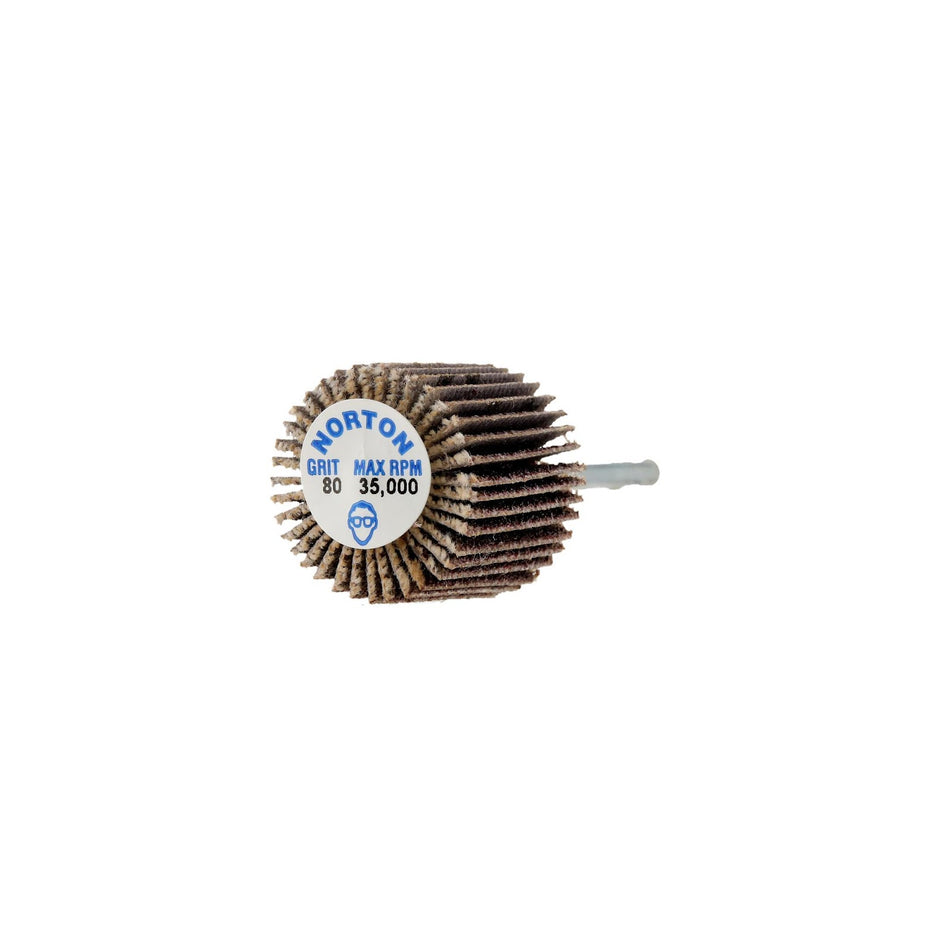 Norton 3/4 x 3/4 in Merit Spindle Flap Wheel P80 Grit R369 Aluminum Oxide, 10-Pack