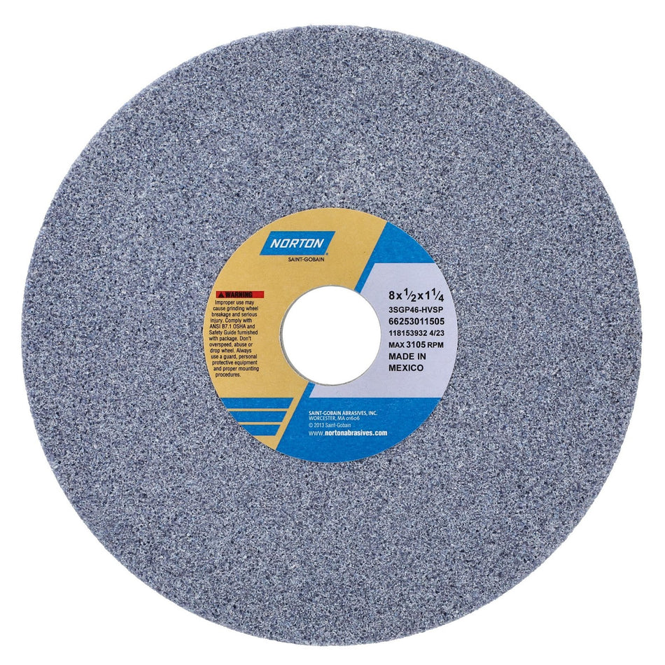 Norton 8 x 1/2 x 1-1/4 in SG Type 01 Toolroom Wheel 3SGP 46 H VSP