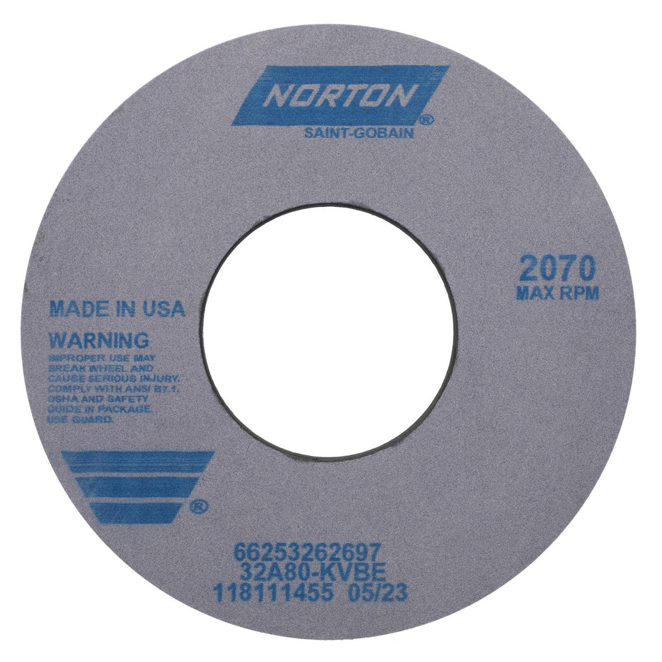 Norton 12 x 1 x 5 in Type 01 Toolroom Wheel 32A 80 K VBE
