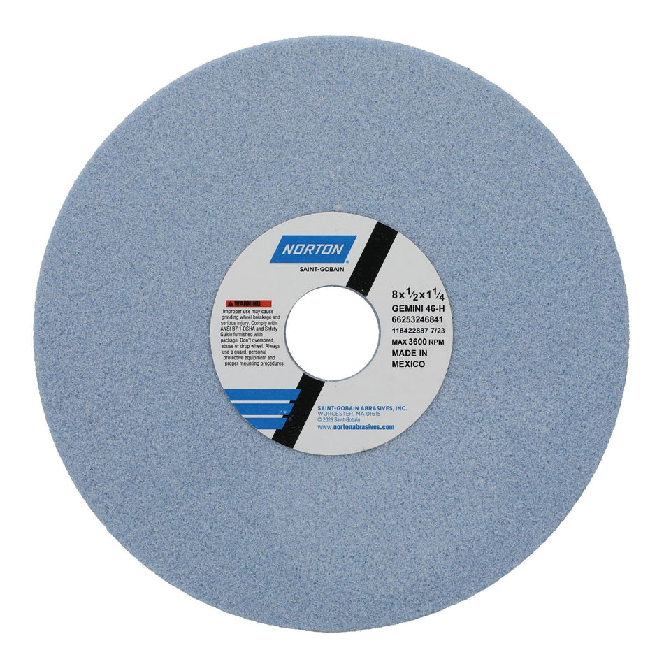 Norton 8 x 1/2 x 1-1/4 in Gemini Type 01 Toolroom Wheel 38AB 46 H VS, 10-Pack