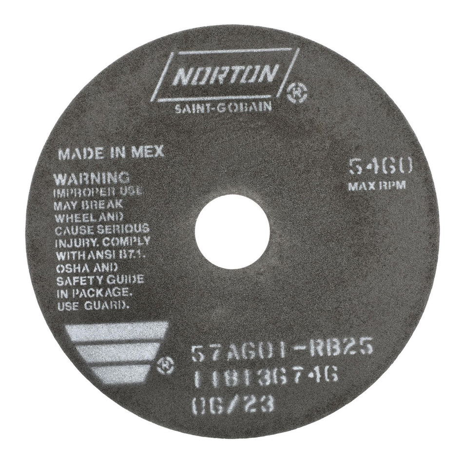 Norton 7 x 1/32 x 1-1/4 in B25 Type 41 Non-Reinforced Cut-Off Wheel AO 60 Grit R B25, 25-Pack