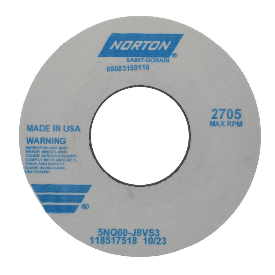 Norton 12 x 1-1/2 x 5 in Quantum Type 01 Toolroom Wheel 5NQ 60 J V35