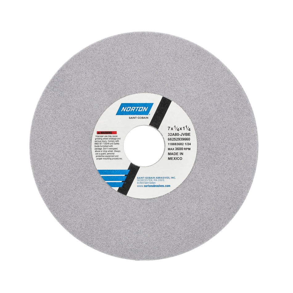 Norton 7 x 1/4 x 1-1/4 in Type 01 Toolroom Wheel 32A 80 J VBE