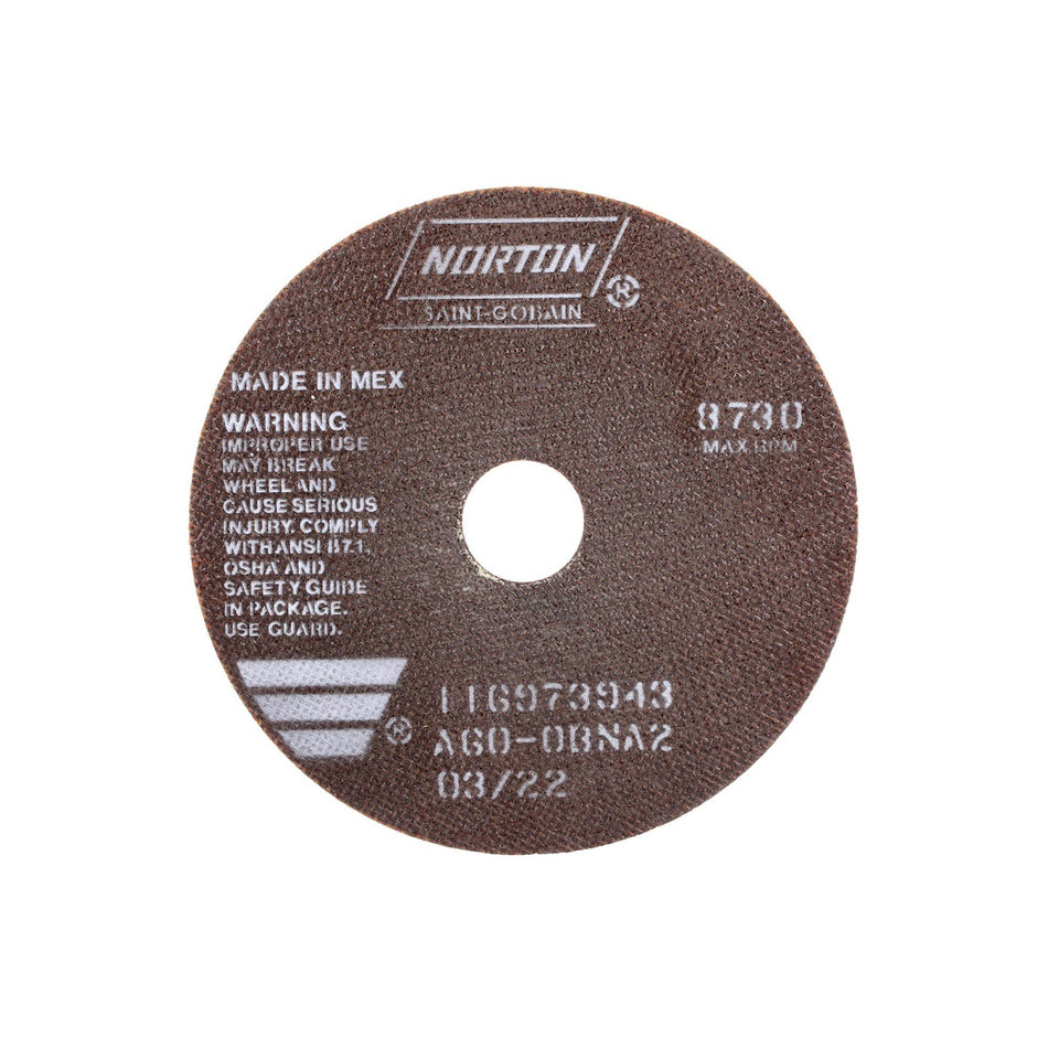 Norton 7 x 0.035 x 1-1/4 in OBNA2 Type 41 Reinforced Cut-Off Wheel AO 60 Grit O BNA2, 25-Pack