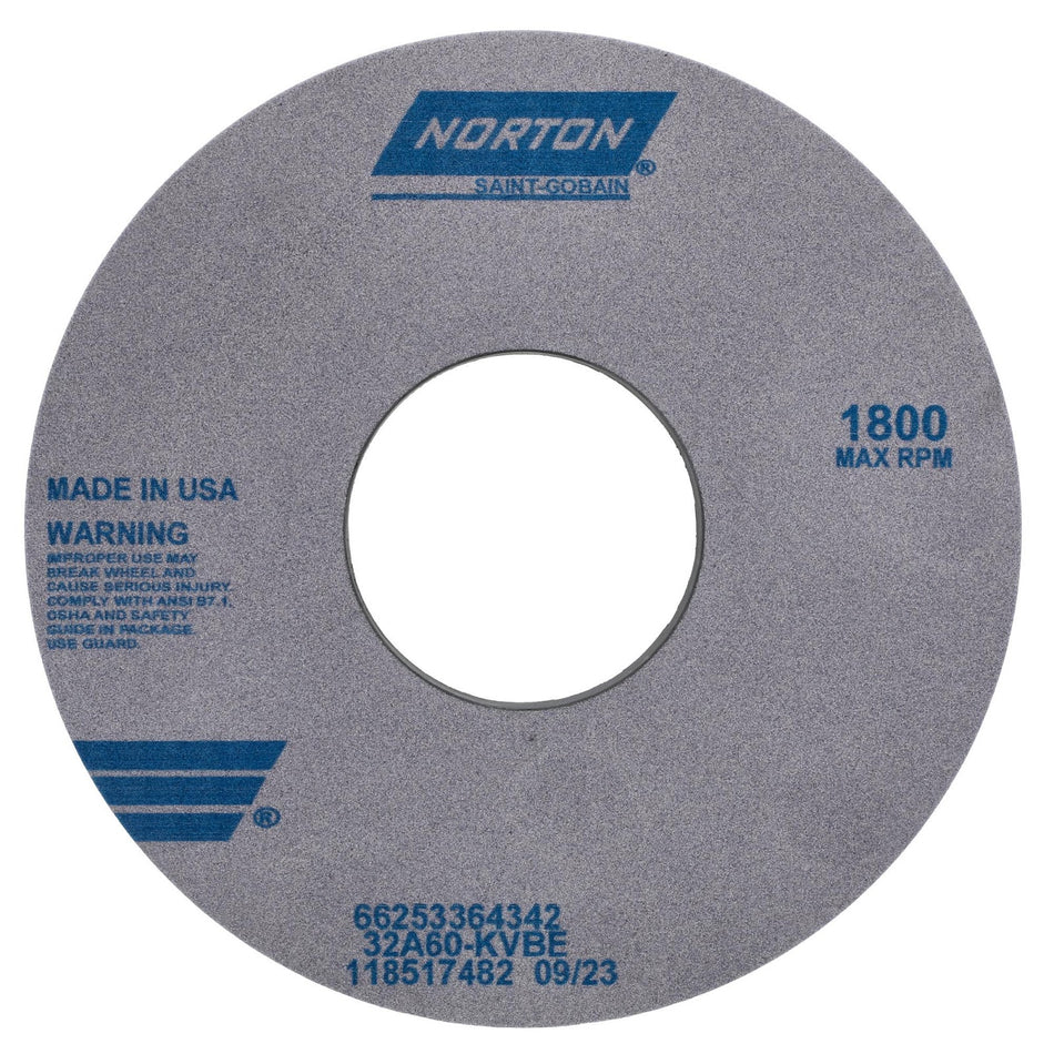 Norton 14 x 1-1/2 x 5 in Type 01 Toolroom Wheel 32A 60 K VBE