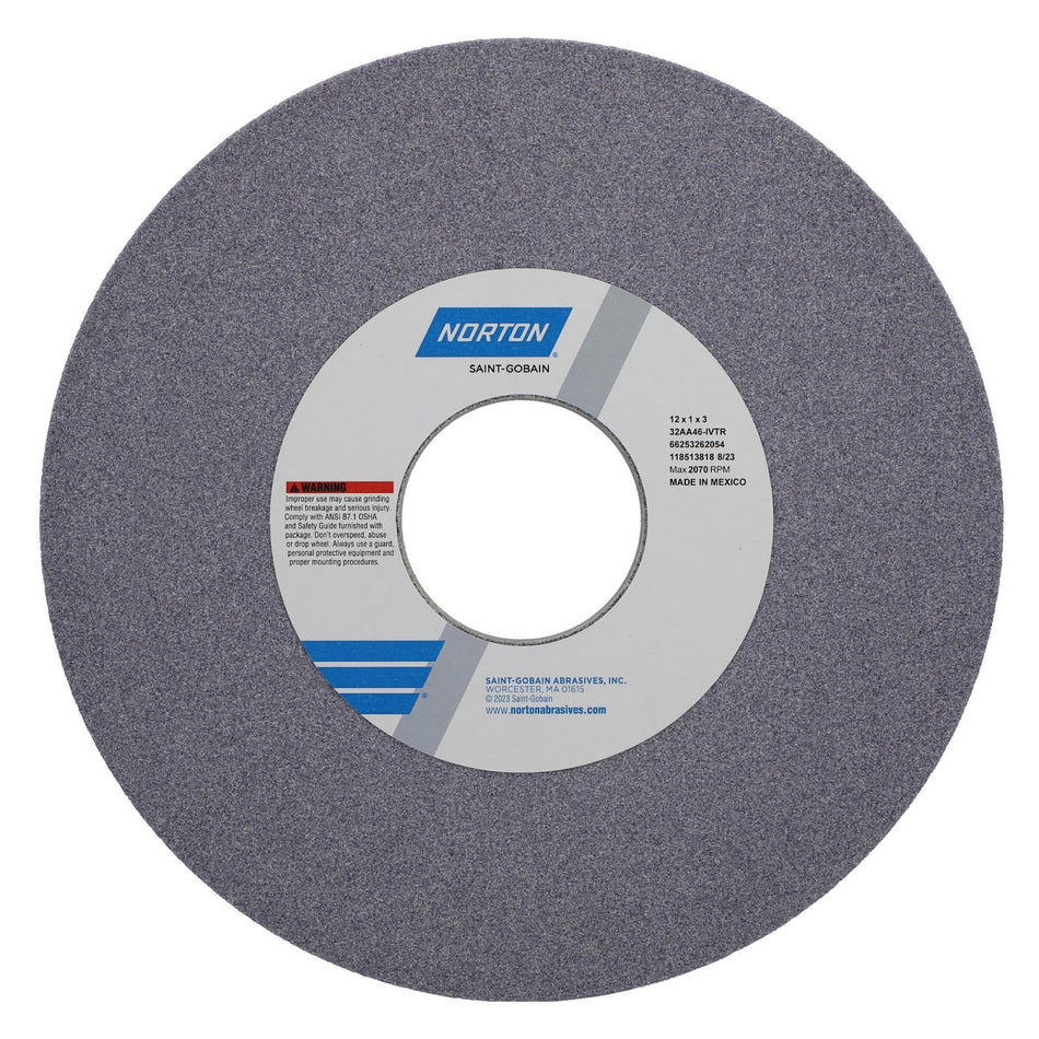 Norton 12 x 1 x 3 in Type 01 Toolroom Wheel 32AA 46 I VTR