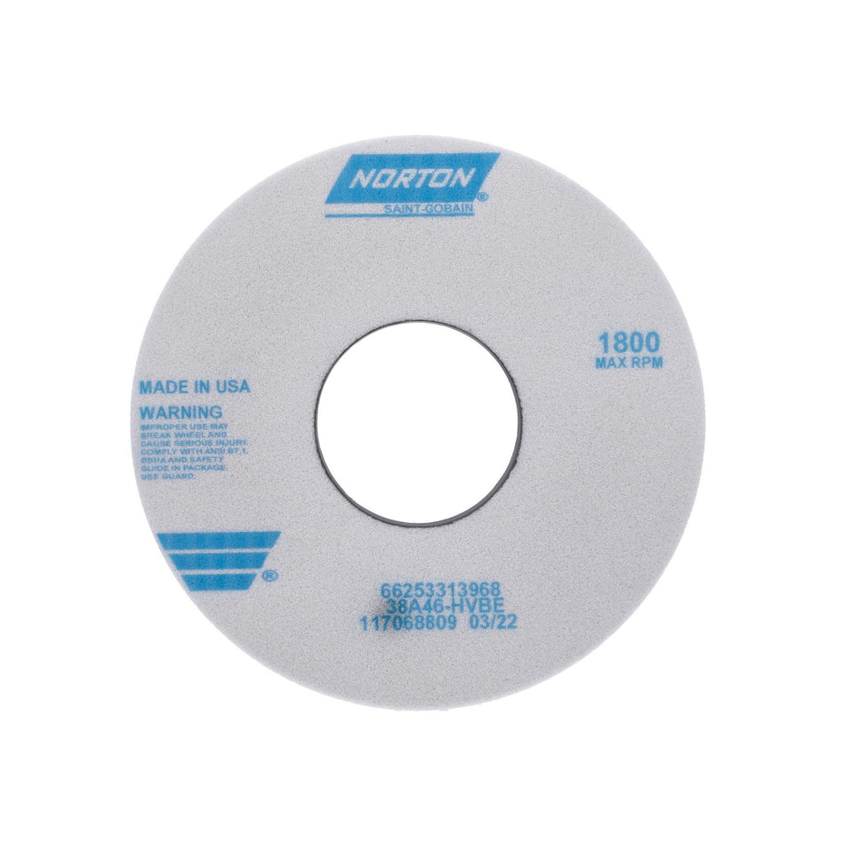 Norton 14 x 1-1/2 x 5 in Type 01 Toolroom Wheel 38A 46 H VBE