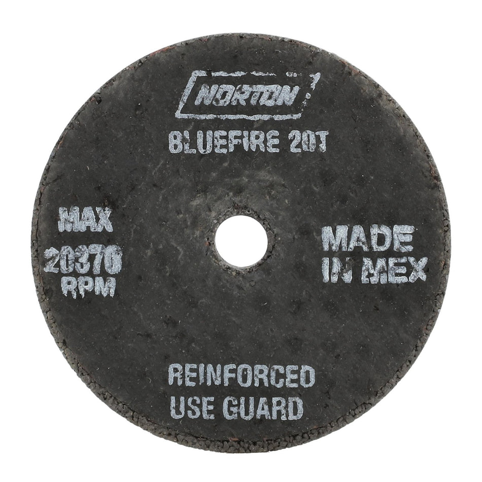 Norton 3 x 1/4 x 3/8 in BlueFire Type 01 Portable Snagging Wheel 4NV 20 T BRA, 50-Pack