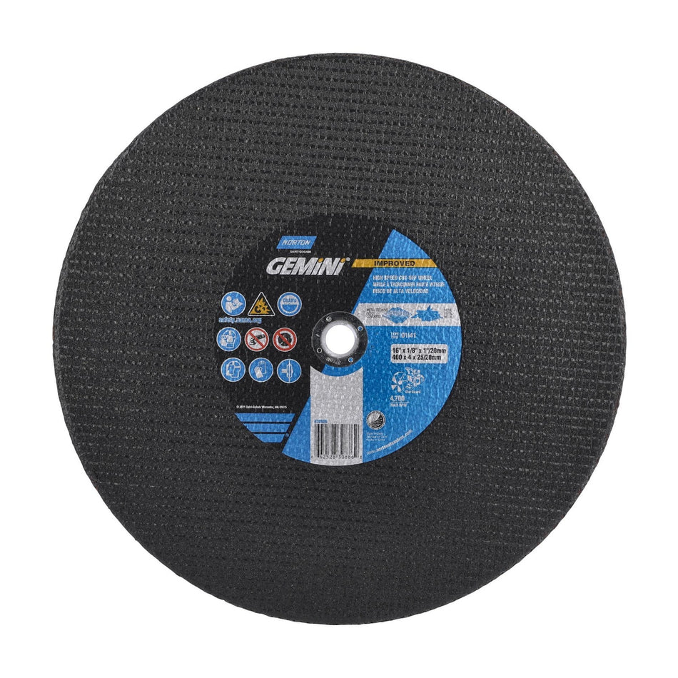 Norton 16 x 1/8 in Gemini Type 41 Cut-Off Wheel AO 24 Grit T, 10-Pack