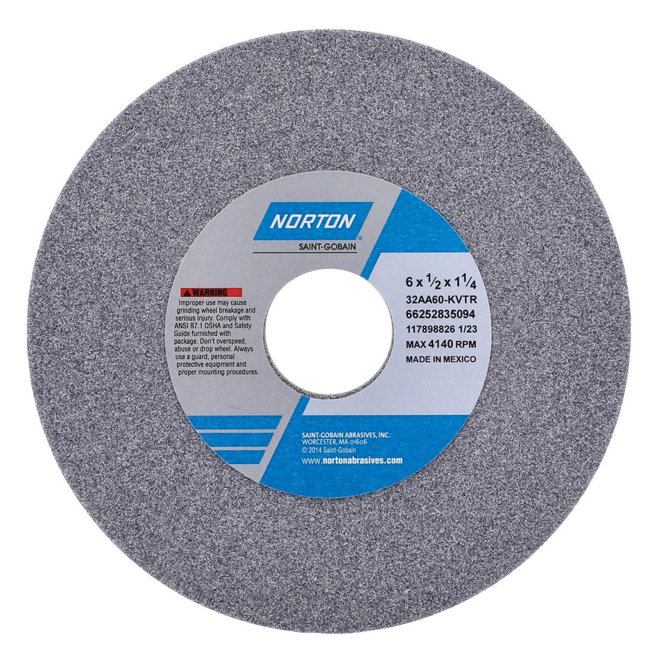 Norton 6 x 1/2 x 1-1/4 in Type 01 Toolroom Wheel 32AA 60 K VTR