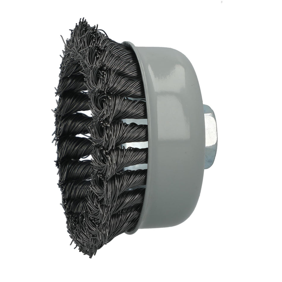 Norton 4 x 0.020 x 5/8-11 x 1 In. Carbon Steel Standard Twist Knot Wire Cup Brush, 10-Pack