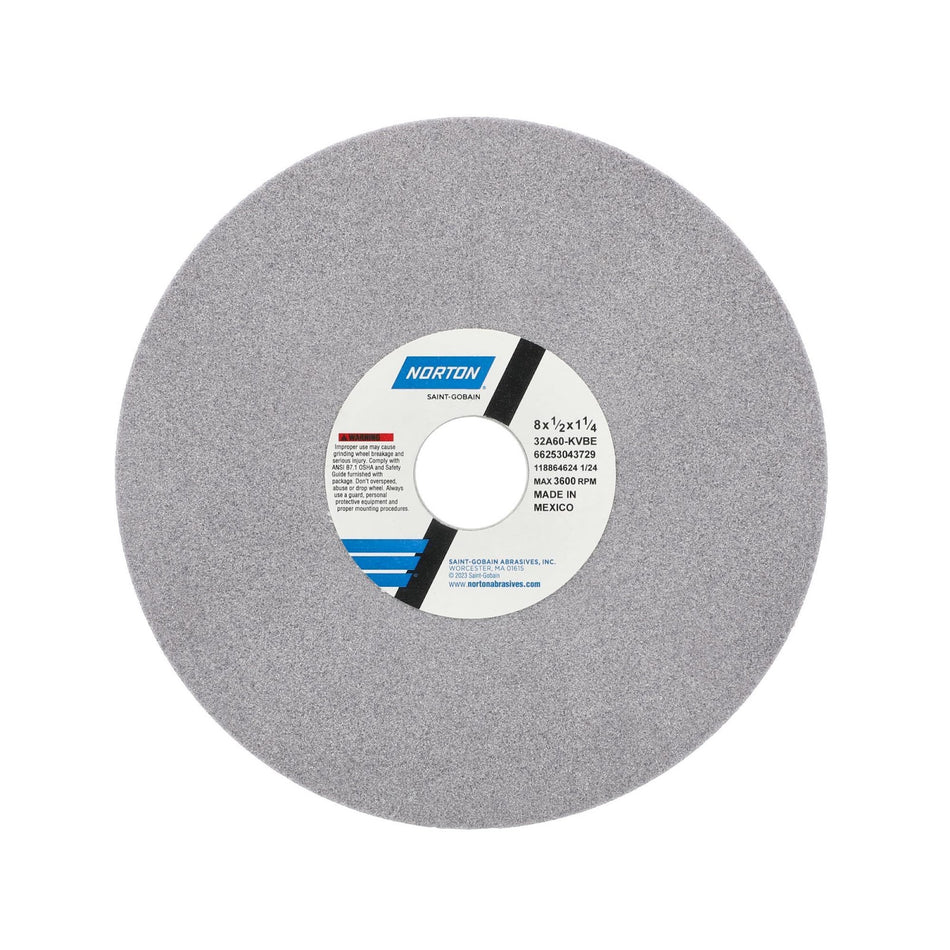 Norton 8 x 1/2 x 1-1/4 in Type 01 Toolroom Wheel 32A 60 K VBE