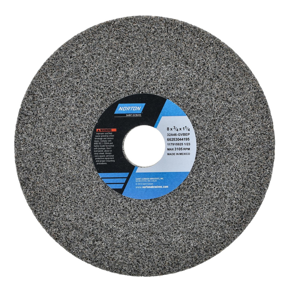 Norton 8 x 3/4 x 1-1/4 in Type 01 Toolroom Wheel 32A 46 G VBEP