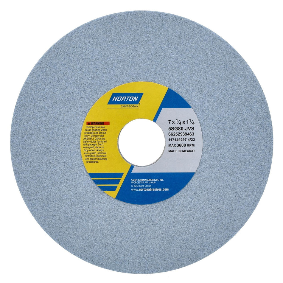Norton 7 x 1/4 x 1-1/4 in SG Type 01 Toolroom Wheel 5SG 80 J VS