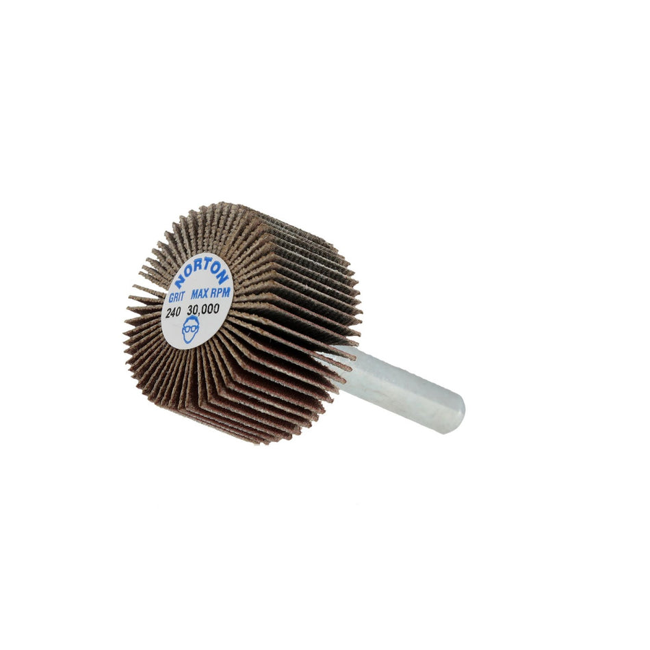 Norton 1 x 5/8 in High Performance Spindle Flap Wheel P240 Grit R207 Aluminum Oxide, 10-Pack