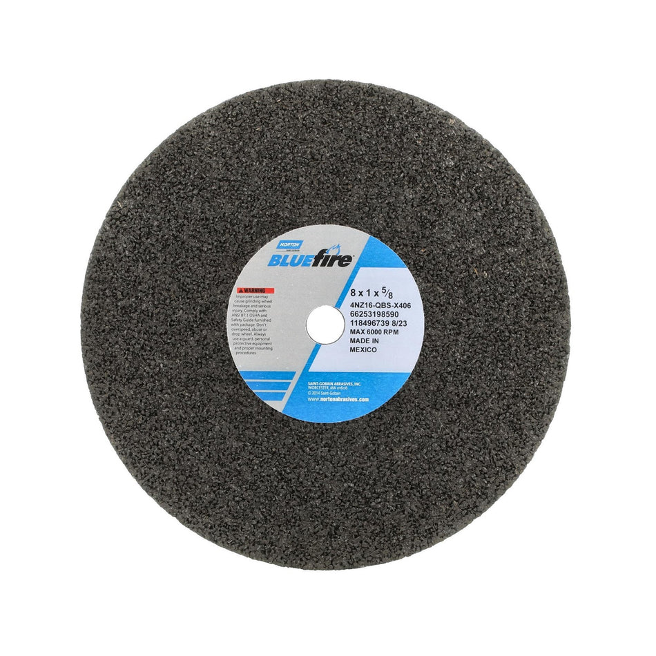 Norton 8 x 1 x 5/8 in BlueFire Type 01 Portable Snagging Wheel 4NV 16 Q BS