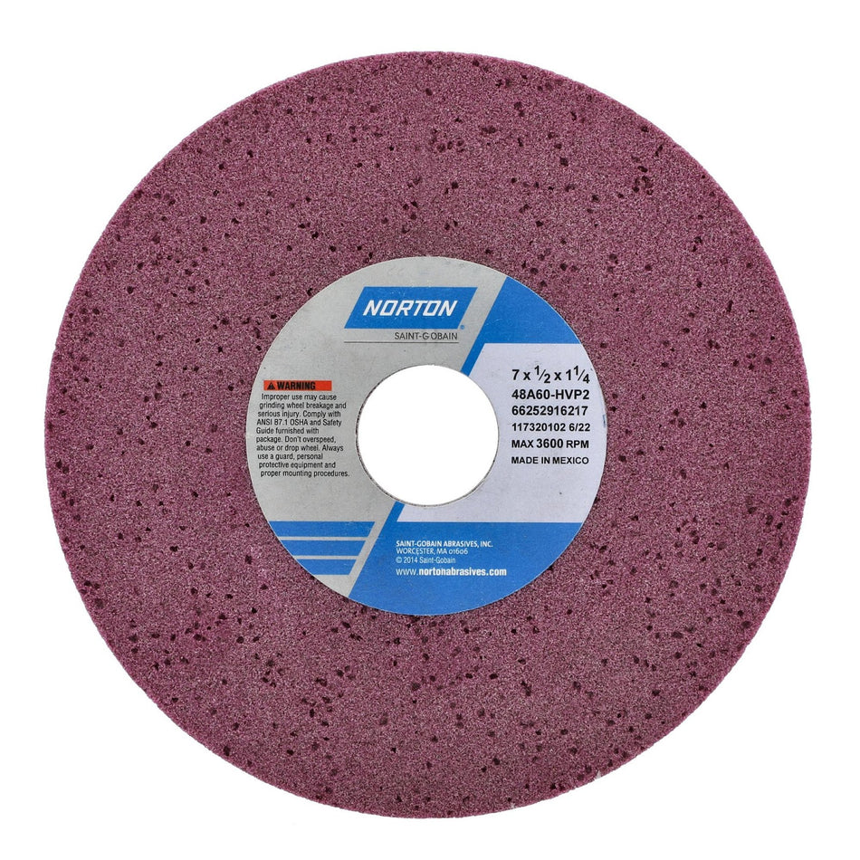 Norton 7 x 1/2 x 1-1/4 in Type 01 Toolroom Wheel 48A 60 H VP2