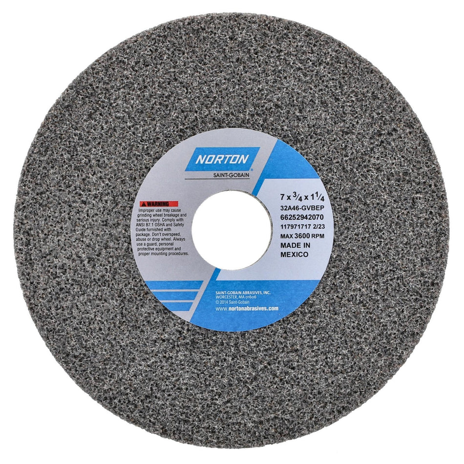 Norton 7 x 3/4 x 1-1/4 in Type 01 Toolroom Wheel 32A 46 G VBEP